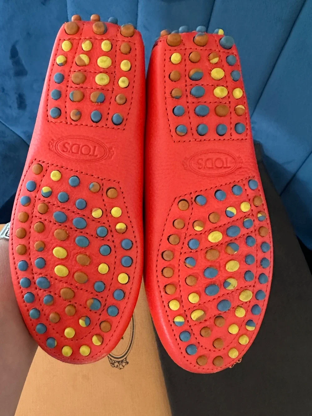 Tod’s kids loafers orange sz 29 worn once $285
